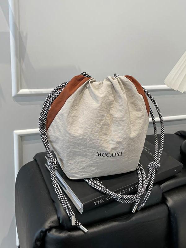 Trendy 2025 Nylon Drawstring Bucket Bag - Versatile Crossbody & Shoulder Bag for Women