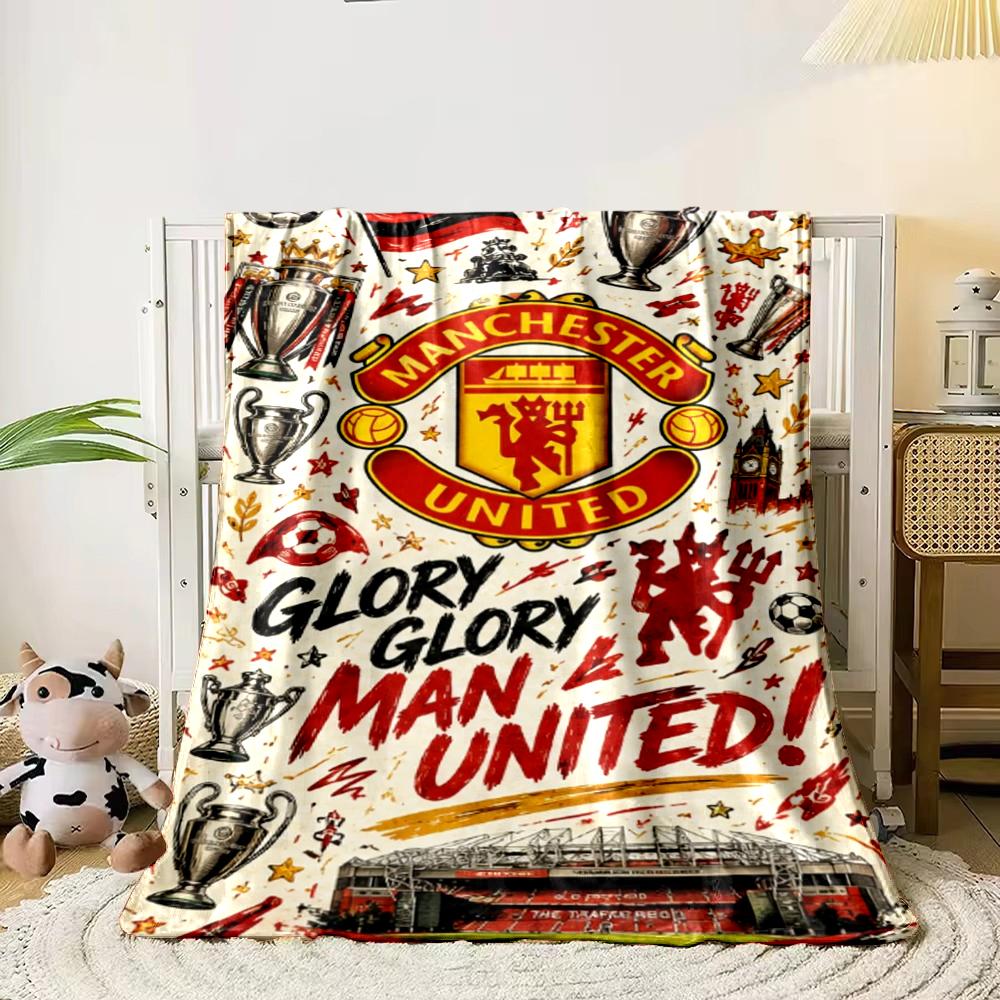 Manchester United Designed Flannel Blanket for Bedroom, Living Room, Sofa, and Nap