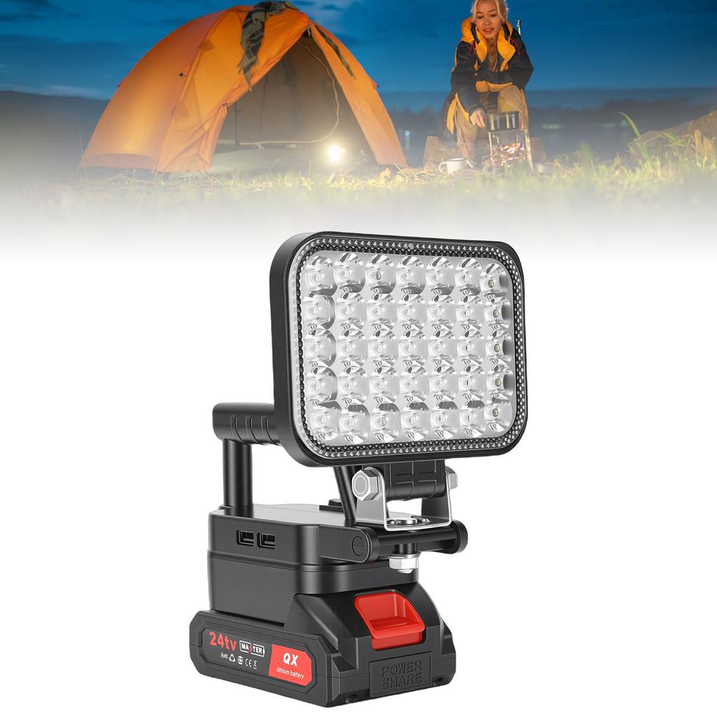 LED-Arbeitsleuchte Batteriebetrieben Handtaschenlampe mit Dual-USB-Anschlüssen Kabellose Lampe für Outdoor Camping Angeln Notfall