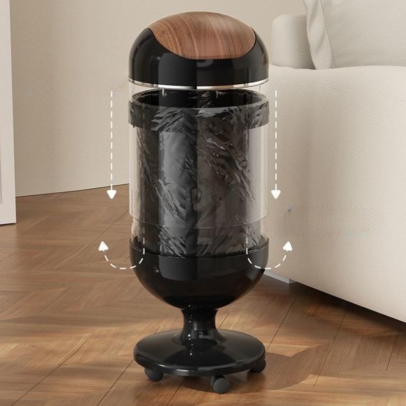 Kitchen Trash Cans Bathroom Waste Bins Living Room Luxury Mobile Large Wastebaskets Household Food Garbage Storage Buckets