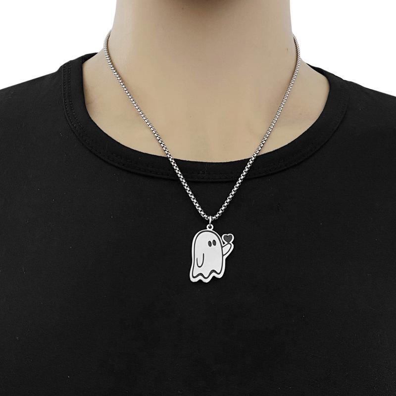 GGCH Little Ghost Mood Necklace: Versatile Pendant for Men & Women - Hip Hop Trend, Street Style Accessory.