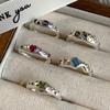 Adjustable Open Unique Ring With Multicolored Zircon Stones Perfect For Stylish Women Accessories