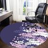 1 Stück runder Teppich mit Blumenmuster für das Büro, Indoor-Matte geeignet für Büro, unter Bürostühlen, Schlafzimmer, Wohnzimmer, Heimdekoration, Raumdeko