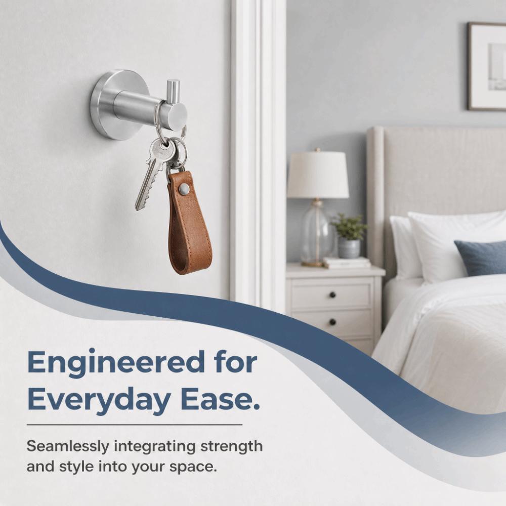 Rust Proof Towel Hanger Hook Silver Coat Hanger Hook Practical Wall Hook Multi-Purpose
