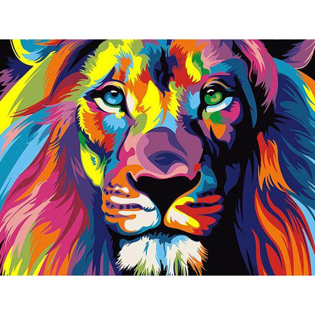 Oljemaleri DIY 5D Diamantmaleri Korssting Tiger Diamantbroderi Dyr Helrund Harpiks Rhinestones Mosaikk Hjemdekor