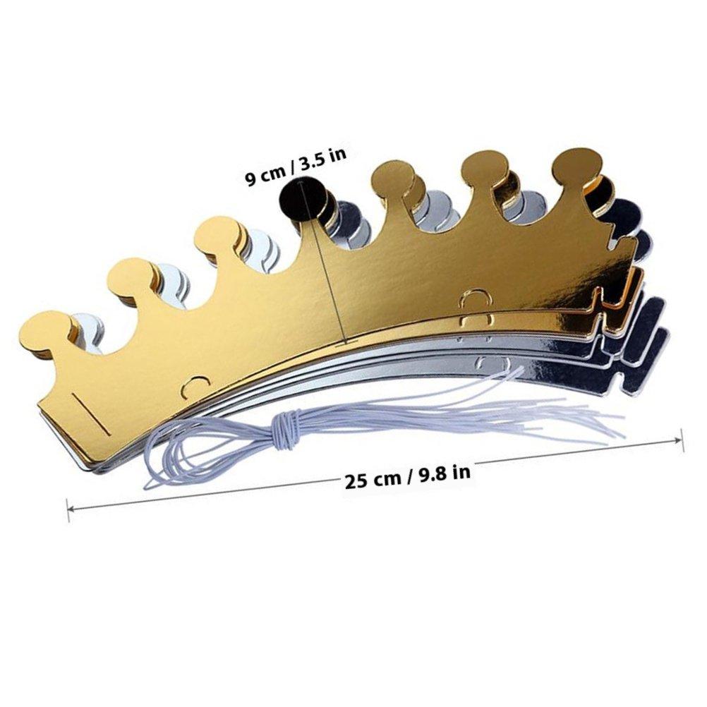 10Pcs Birthday Crown Paper Party Hats Gold Adults Birthday Celebration Decoration Hair Accessory Crown Hat
