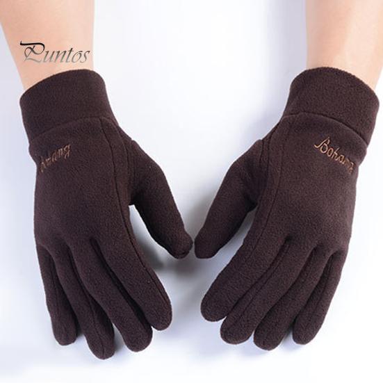 Insulated Winter Gloves 1 Pair Polar Fleece Men Women Warm Outdoor Cycling Driving Windproof Non-Slip Soft Thickened Cozy