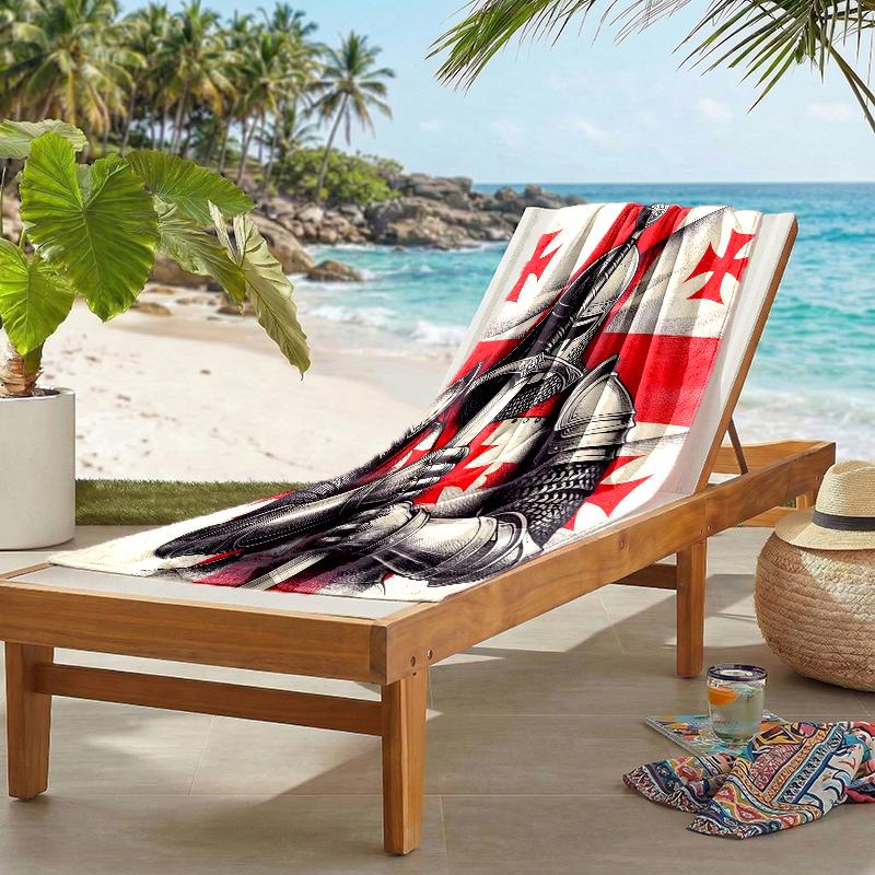 Cross Templars Knight Fashion Beach Towel: Ideal for Summer Adventures Soft, Absorbent and Quick Drying Suitable for Swimming and Bathing