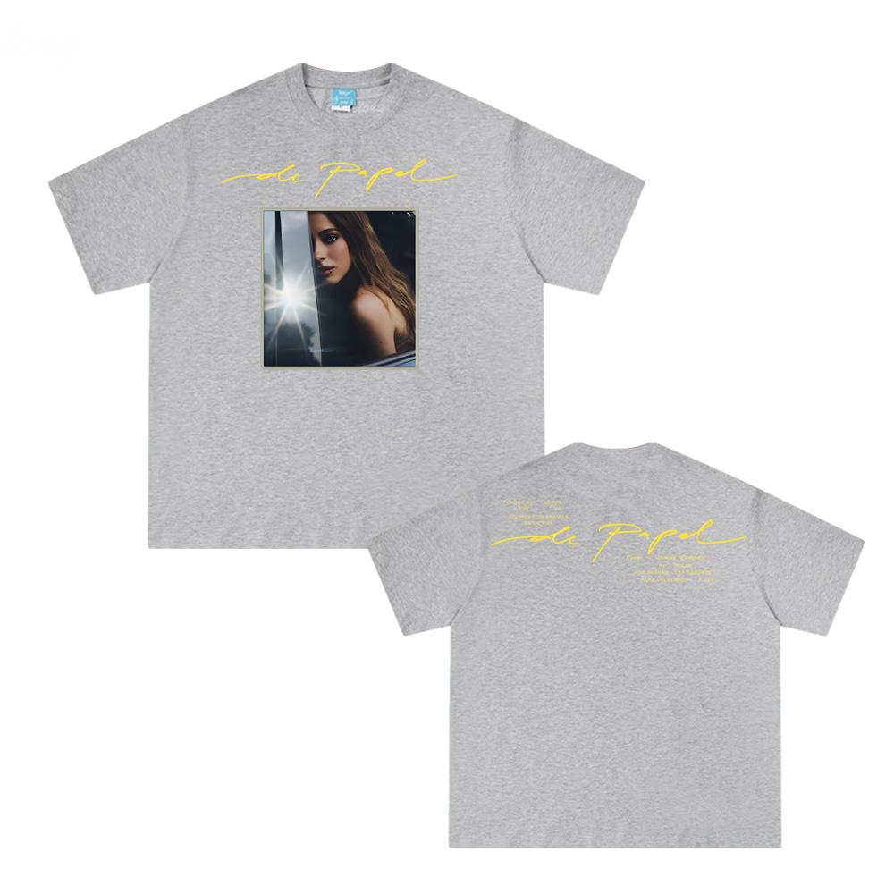 TINI -De Papel 2025new T Shirt Summer Hip Hop Tee-shirt Sleeve Korean Style 100%Cotton  Singer's Same Style Female/Male Tops