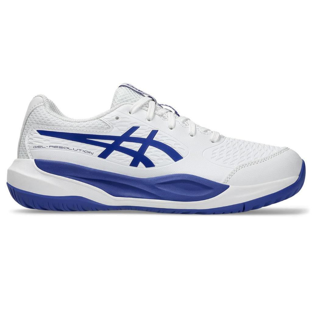 Asics X GS Tennis Shoes Size 100 2E GEL-RESOLUTION (1044A081), Unisex, (White/Dark Cobalt), 20.5 Cm,