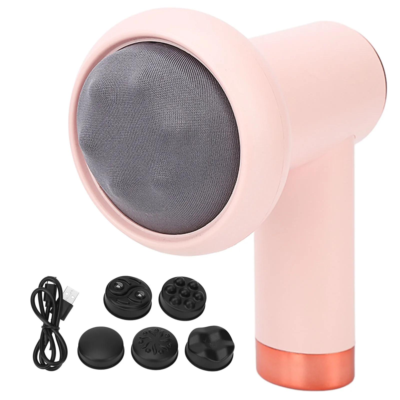 Body Sculpting Machine Wireless Handheld 6 Levels Weight Loss Fat Burning Vibration Cellulite Massager with 5 Massage Heads розовый