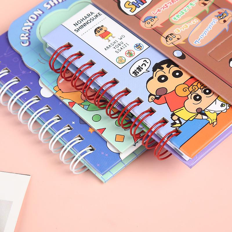 New Cartoon Crayon Shin-Chan Magnetic Notebook Coil Notebook Agenda Weekly Notepad Diary Student Study Supplies Boys Girls Gift