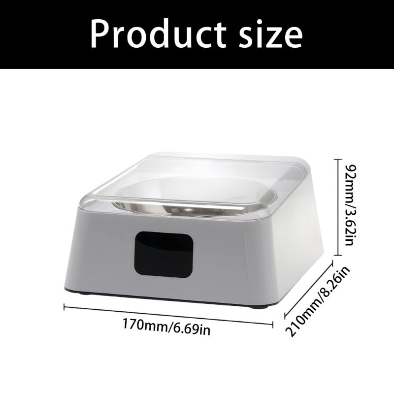 Covered Dog Bowl with Automatic Opening, Metal Inner Bowl, White ABS Housing, Daily Meal and Water Bowl with Lid Style Design for Regular Use