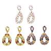 Teardrop Alloy Earrings Crystal Embellished Elegant Style Jewelry Handmade Ear Accessories For Parties Event