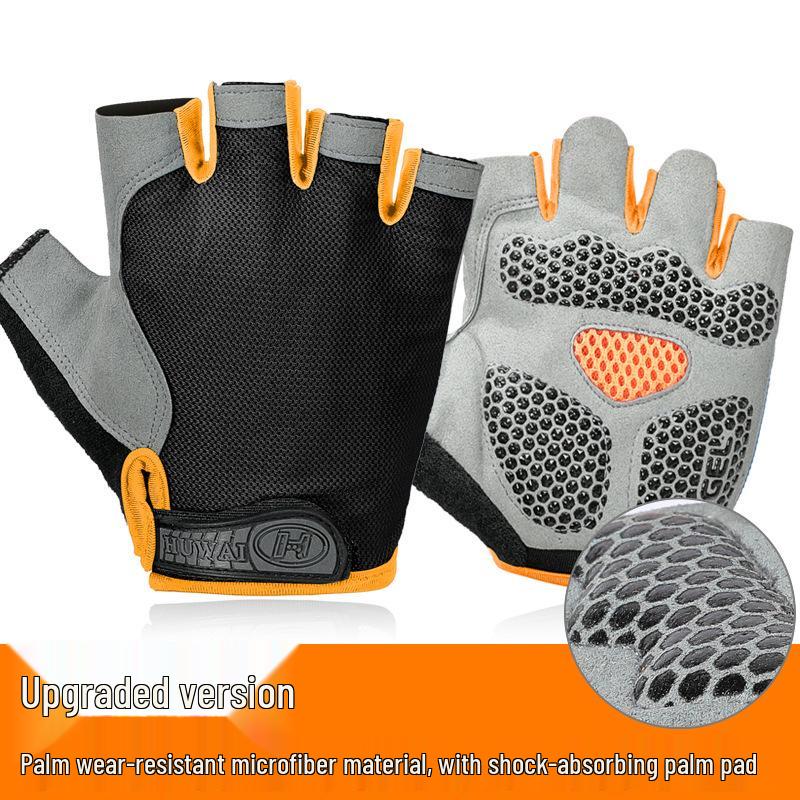 Unisex Half-Finger Gloves: Shock-Absorbing, Anti-Slip, Breathable for Cycling, Climbing, Fitness & Outdoor Sports