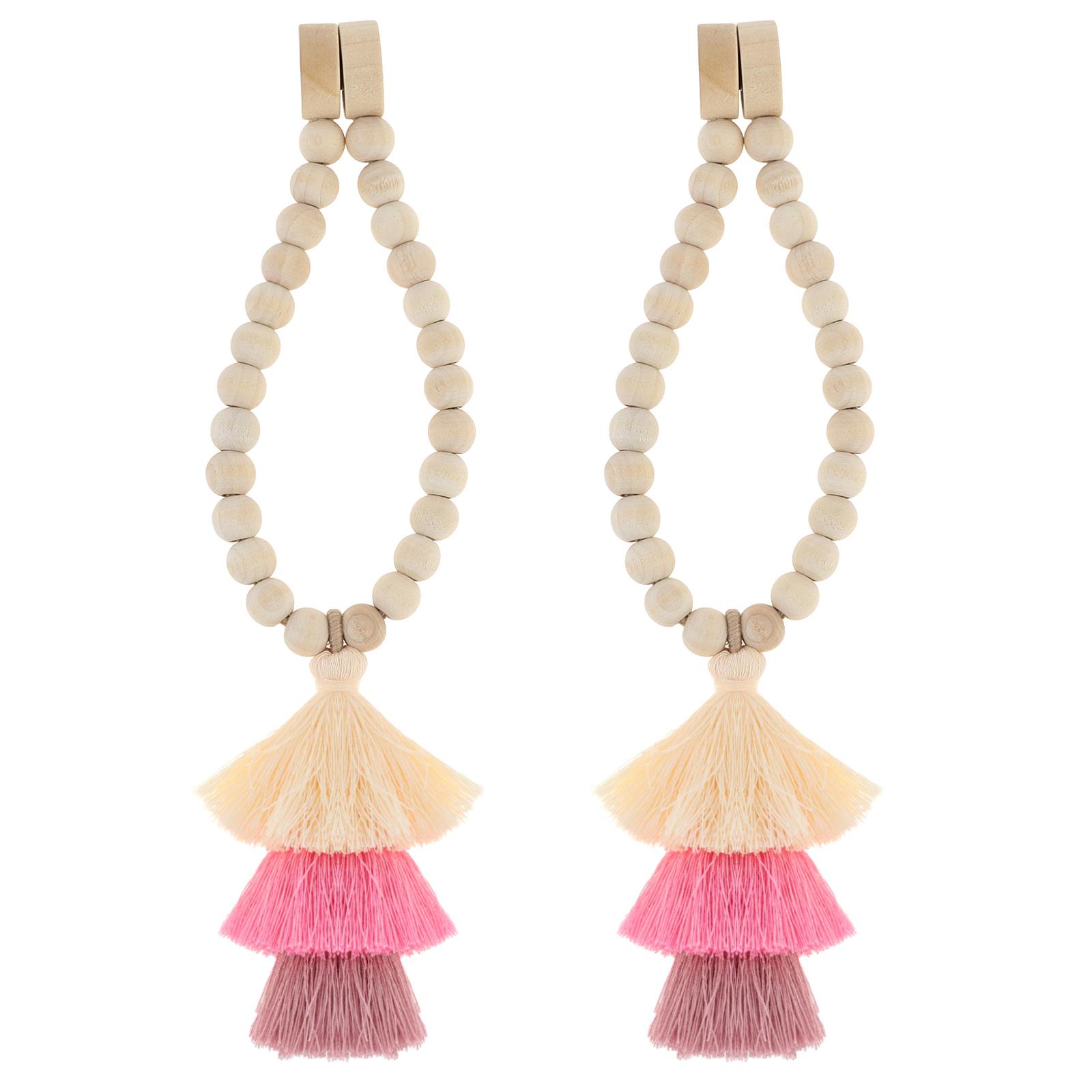 

2 шт. Магнитные деревянные подхваты для штор ручной работы, элегантные кисточки, подхваты для штор для спальни, оконное оформление, настенный декор