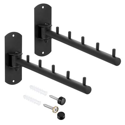 Sumnacon Kleiderwand Edelstahl Winkel Schraube für und für Außen Schwarz von Wandmontiertes Regal, Haken, 5-Haken Stahl, 180-Grad Verstellbar, Montage,