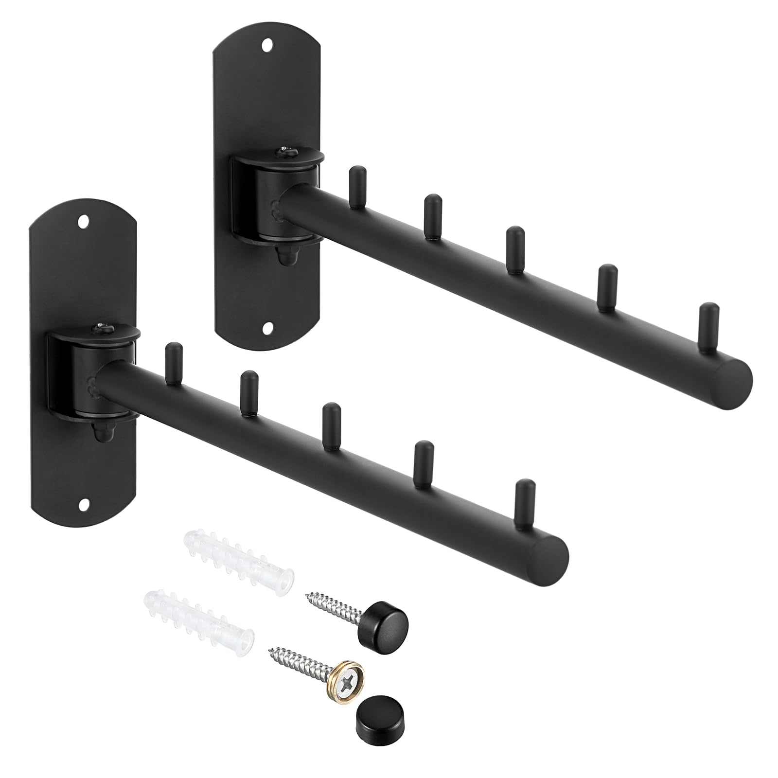 

Sumnacon Clothes Wall Stainless Angle Screw for and for Outdoor Black of Wall-Mounted Rack, Hooks, 5-Hook Steel, 180-Degree Adjustable, Mounting, чёрный