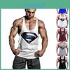 Camiseta sin mangas de culturismo para hombre de primera calidad con diseño de Superman en 3D