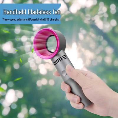 Portable Bladeless Fan: Mini Handheld USB Rechargeable with Customizable Logo