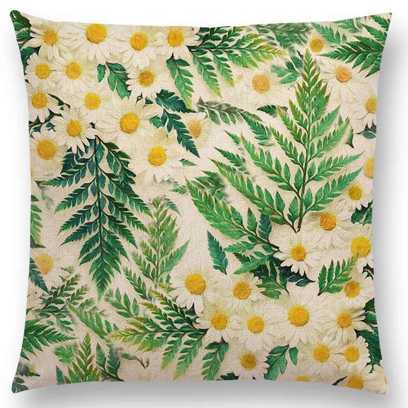 Nordic Throw Pillow Case Spring Leaves Print Cushion Cover Home Decor / Pillow Covers for Sofa Cushion Covers Hogar