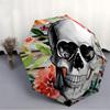 1pc Skull Floral Decor Folding Umbrella | Elegant Design, Fashionable Accessory, Durable Construction, Sturdy Ribs yy251107007