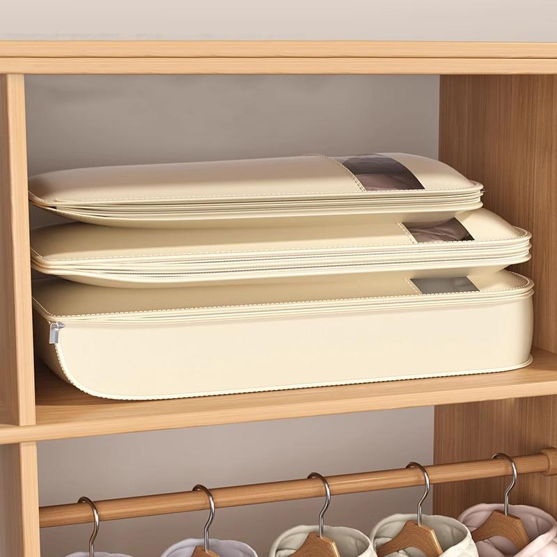 Dust Cover Clothes Bags Space-Saving Compressed Down Jacket Storage Bag Transparent Hanging Dust Cover With Zipper Organizer