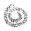 Hip Hop Full Diamond Cuban Chain Necklace Personality Street Dance Locomotive Men'S Cool Accessories Width 20Mm