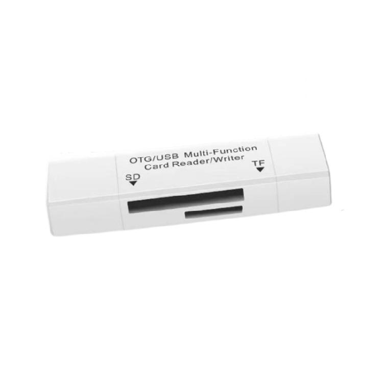 

2-в-1 USB C кардридер Портативный дизайн Высокая скорость Передача файлов для ноутбуков, планшетов SDXC TF карт Записывающее устройство белый
