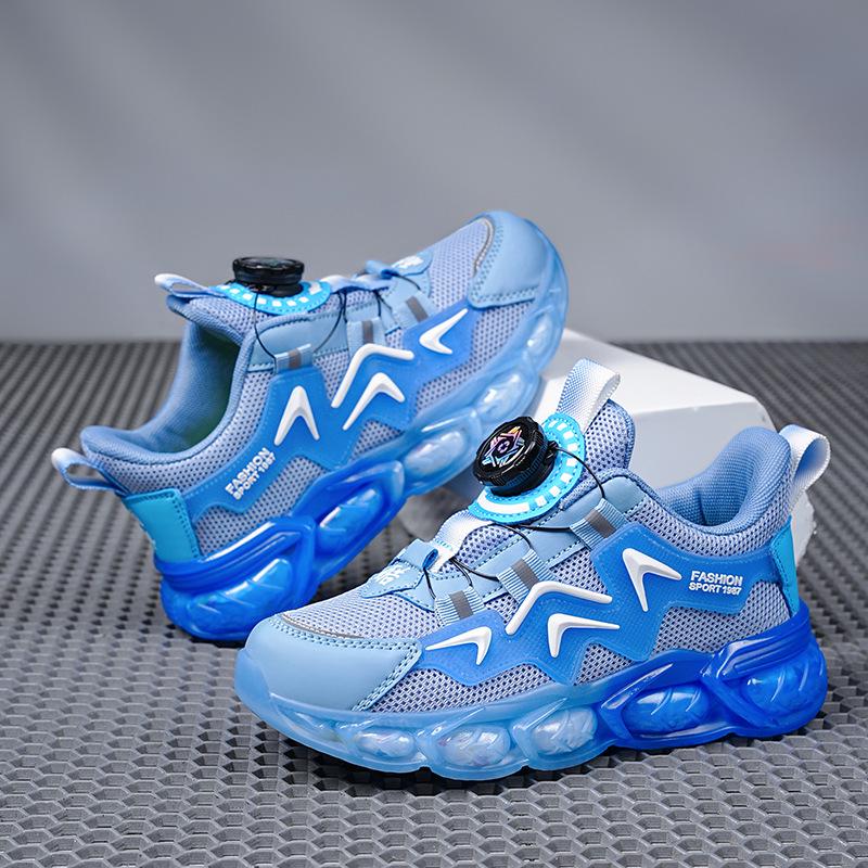 Boys' Autumn Waterproof Leather Sports Shoes with Soft Sole & Rotating Buckle