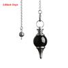 Chain Fashion Jewelry Black Onyx Amethyst Circular Cone Natural Stone Healing Crystal Amulet Reiki Pendulum Pendant