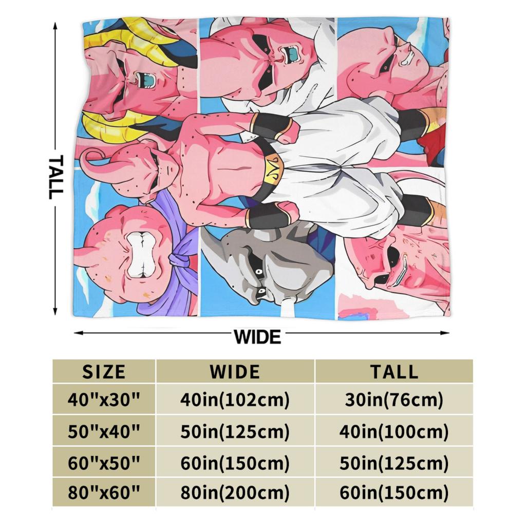 DBZ Majin Buu Manga Fleece Throw Blankets Blanket for Bedding Office Warm Quilt,