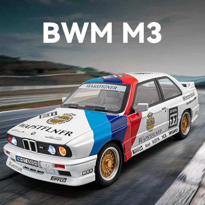 Simulation 1:24 BMW M3 Racing Car Model with Sound Light Collection Diecast Toy Vehicle Children Boy Birthday Gift Home Decor