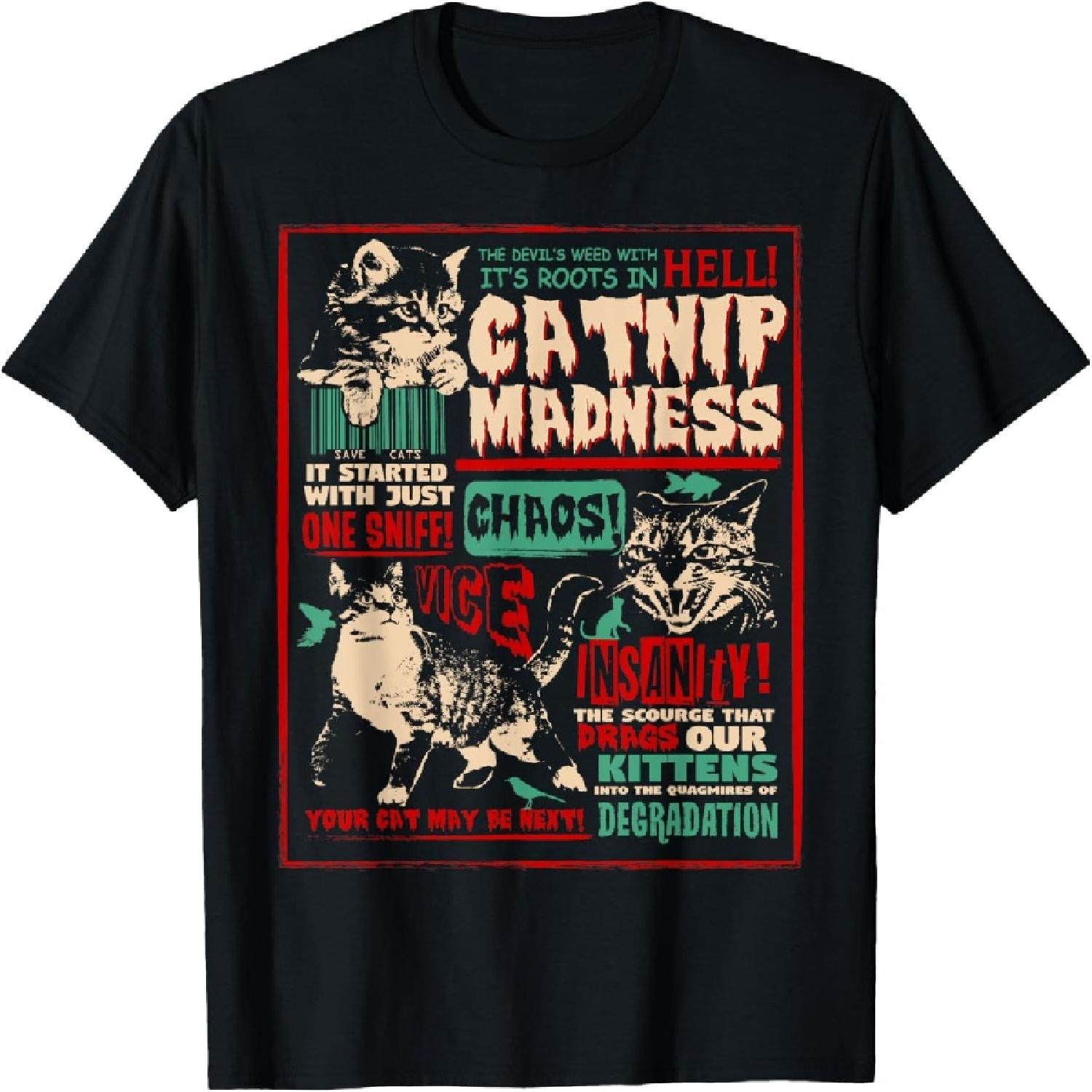Catnip Madness Cute Kitten Cat Lover Gift Cat Owners T-Shirt XXXXXL разноцветный
