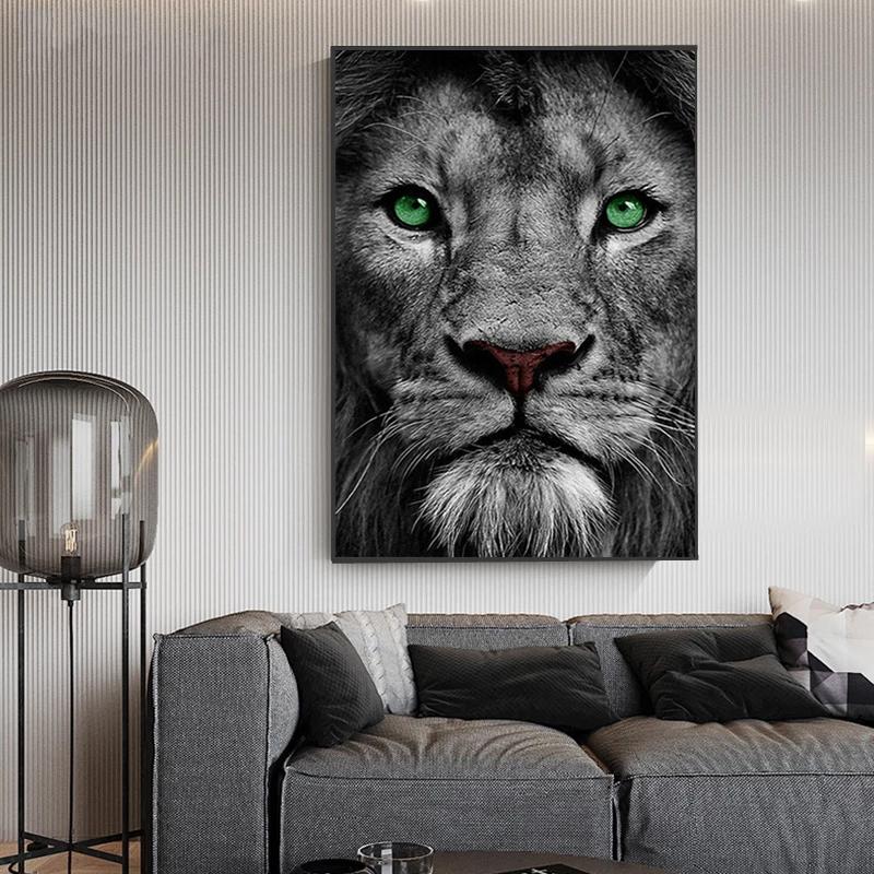 Modern Animal Lion Canvas Painting Black and White Posters and Prints Wall Art Picture for Living Room Wall Decoration Cuadros