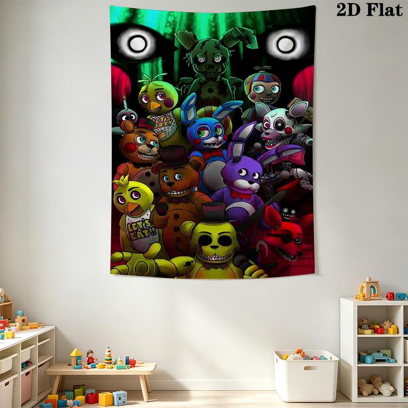 Five Nights Freddy'S Horror Anthology Tapestry Wallmounted Background Cloth Work Of Art Homestay Soft Decoration Tapestry Background Cloth