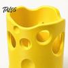 Talos 3D Printed Cheese Pen Holder, Large Capacity Desktop Organizer with Smooth Edges And Removable Dividers, Stationery Storage Box for Pens Pencils