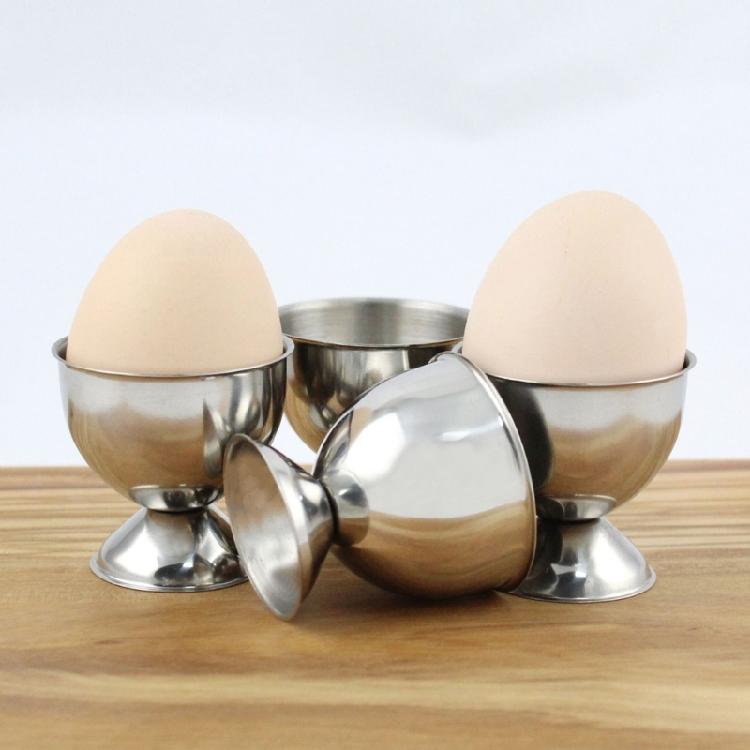 Eierbecher-Set 4 Stück Eierbecher für weich & hart gekochte Eier Edelstahl