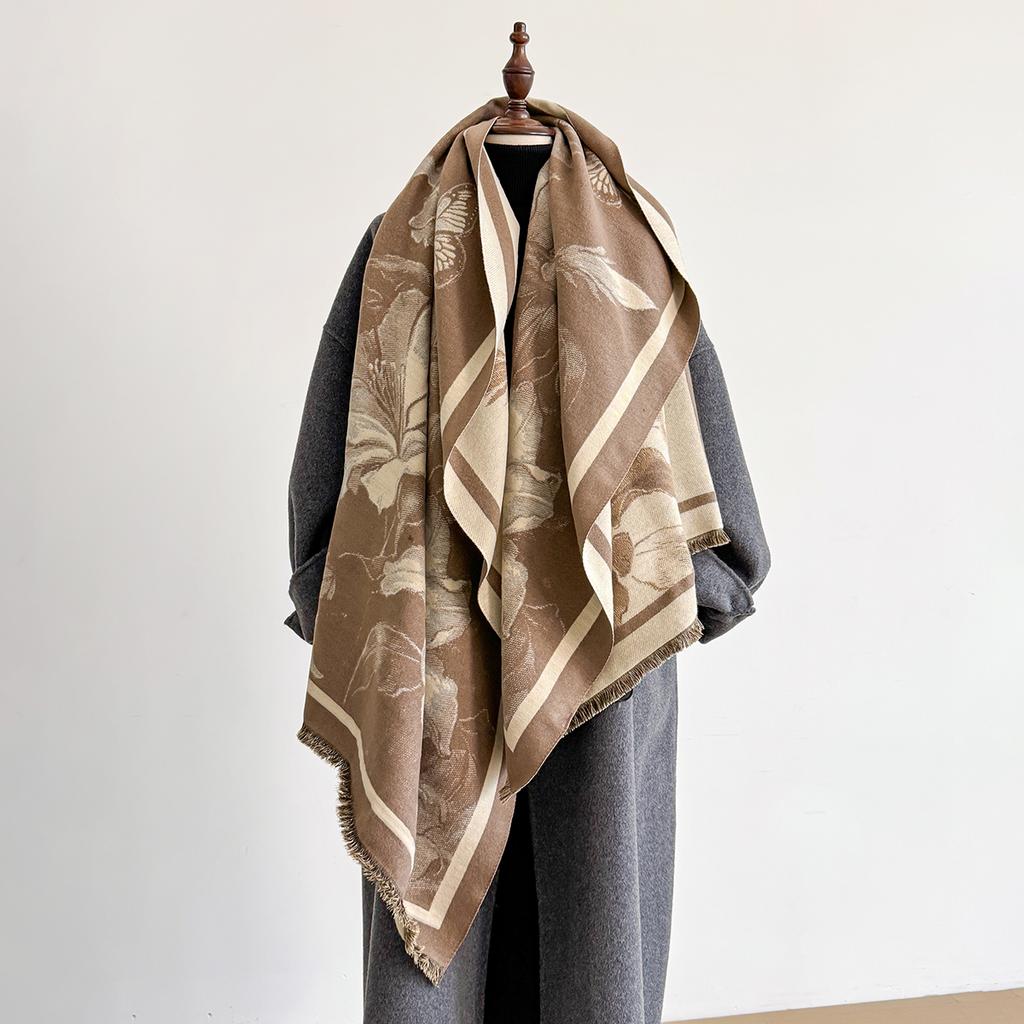 Luxury Winter Scarf Women Cashmere Warm Pashmina  Female Shawls Wraps Thick Soft Bufanda Poncho Scarves Hijab