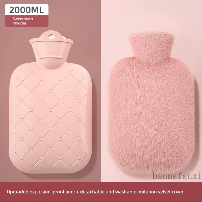 Hot Water Bottle for Warming, Plush Hot Water Bag for Stomach, Bed, and Hand Warming, Explosion-Proof, Suitable for Female Students and Menstrual