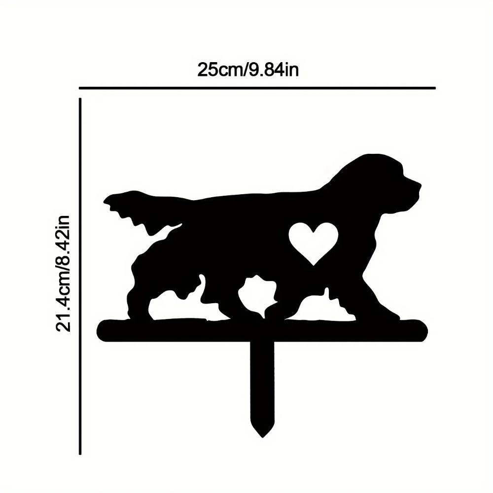 Treuer Hund Gartenstecker Eisenkunst Silhouette Metall Hofschild Kreative Außendekoration für Haustiergedenken