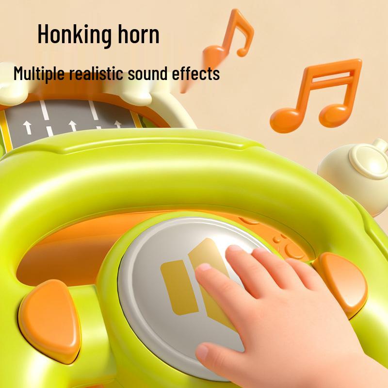 Little Bear Steering Wheel Simulated Sound & Light Educational Toy for Infants and Toddlers