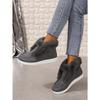Women's Plus Size New Autumn Winter Short Ankle Snow Boots with Furry Cuffs Fleece-Lined Thickened Warm Cotton Boots