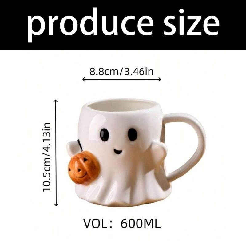 Scary Specters Shape Ceramic Mugs 600ml Large Capacity Halloween Innovative Gift for Home Office Use