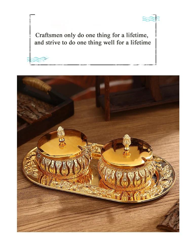 European Style Glass Sealed Jar, Snacks with Lid, Storage Box, Iron Art, White Sugar Flower Tea, Seasoning, Household