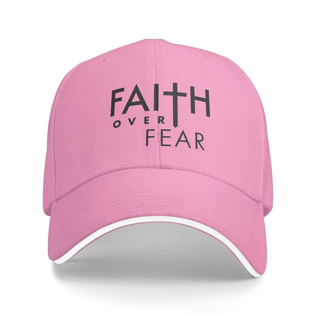 Christian Faith Over Fear Baseball Cap  Street Style Men Adult Trucker Hat Sun Visor Print Kpop Rock Baseball Caps Birthday Gift