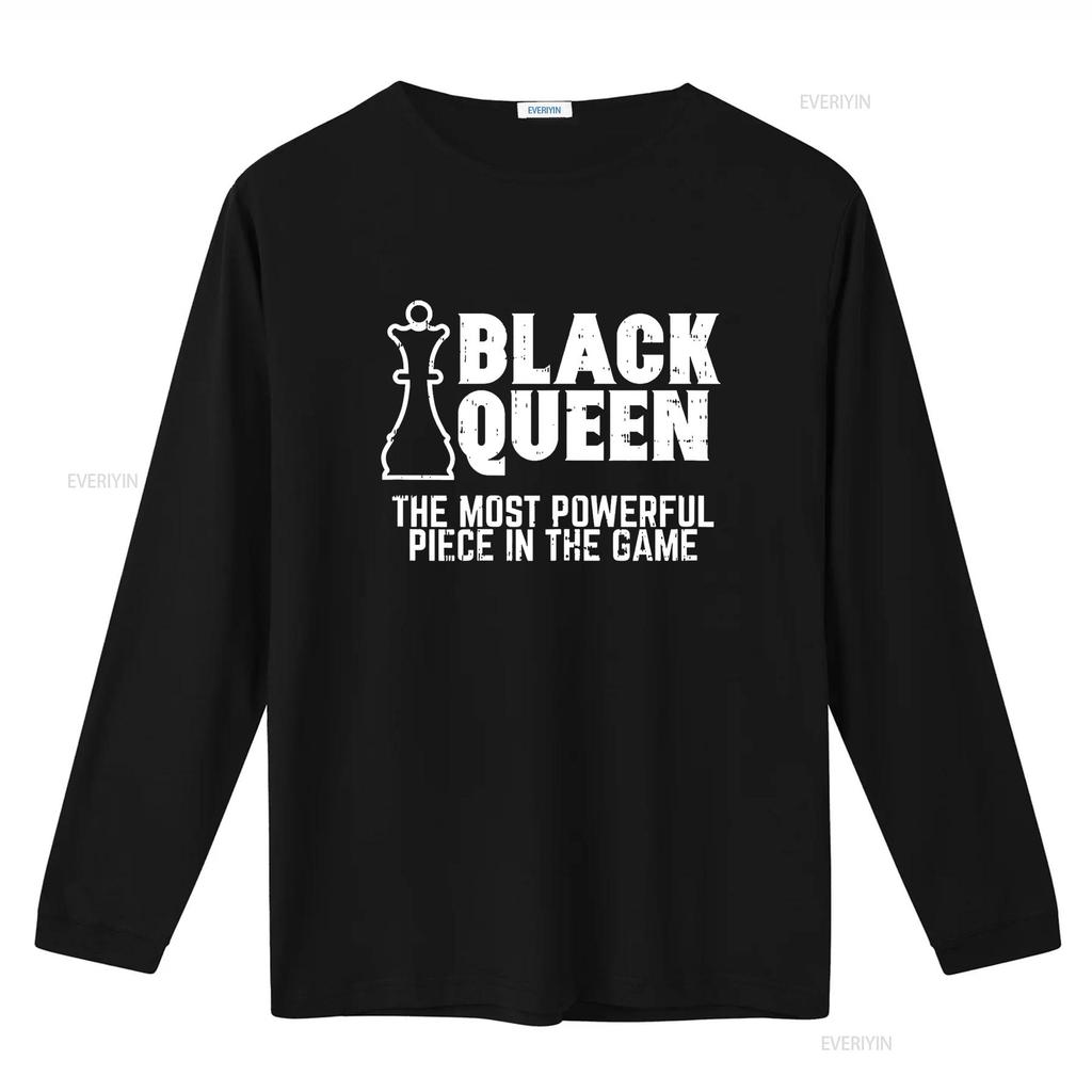 Funny Black Queen Most Powerful Chess African American Women T Shirt vintage Washed Casual graphic Breathable Slightly