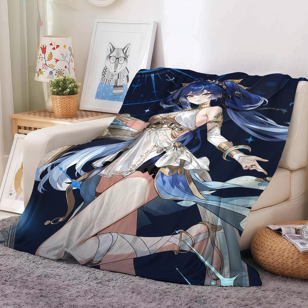 Game Iuno Wuthering Waves Blanket For Sofa Office Bed Plane Travel Sleep Read Relax Camping Soft And Warm