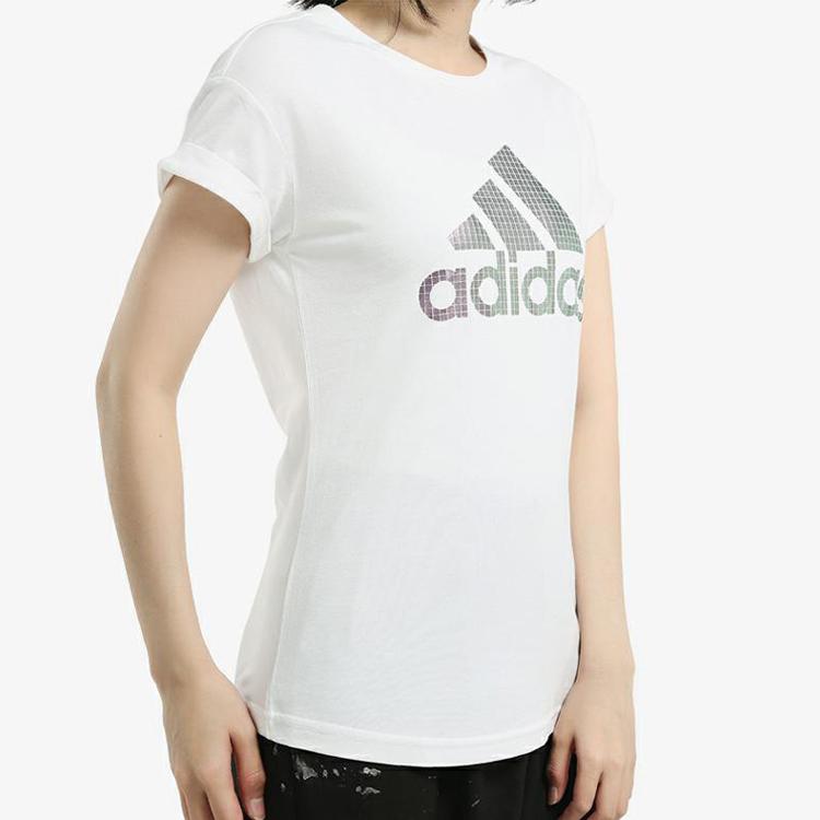 Adidas Comfortable Breathable Letter Print Round Neck Pullover Short Sleeve Drop Shoulder T-Shirt Women T-Shirt DM5320