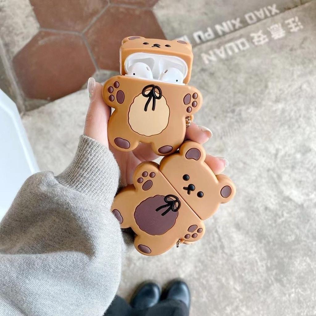 Ins wind creative bear applies to Apple AirPods Pro3 generation protective case 1/2 generation silicone bluetooth headset case